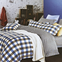 Рокки (синий) КПБ сатин Евро 4н Sofi de Marko Bedding Sets