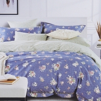 Серена (голубая) КПБ сатин Евро 4н Sofi de Marko Bedding Sets