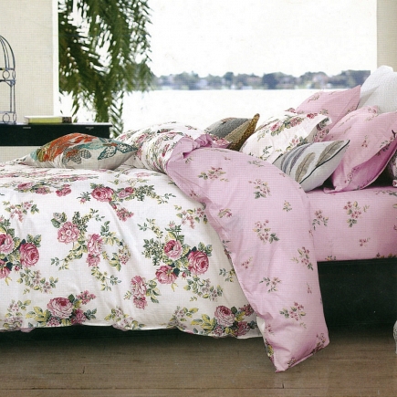 Делия (розовая) КПБ сатин Евро 4н Sofi de Marko Bedding Sets Евро-3282