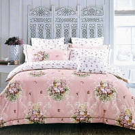 Эшли (розовая) КПБ сатин Евро 4н Sofi de Marko Bedding Sets