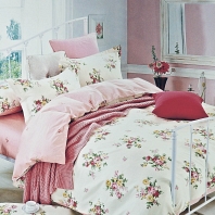 Алессия (розовая) КПБ сатин Евро 4н Sofi de Marko Bedding Sets
