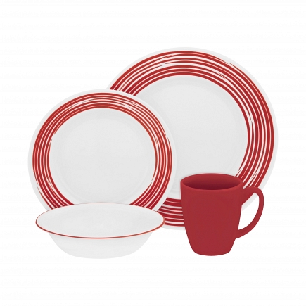 Набор посуды Corelle Brushed Red 16пр 1117028