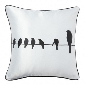 Подушка с принтом Birdies On A Wire White DG Home Pillows DG-D-PL17W
