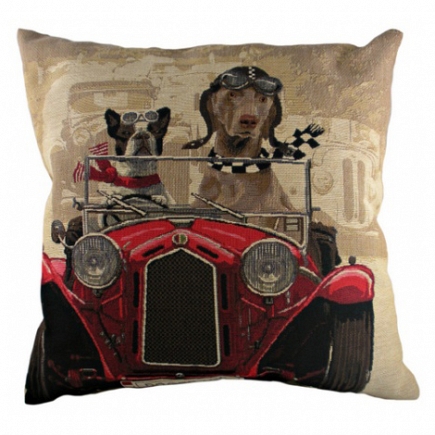 Подушка с принтом Doggie Drivers Red DG Home Pillows DG-D-PL270