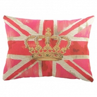Большая подушка с британским флагом Crown Pink DG Home Pillows