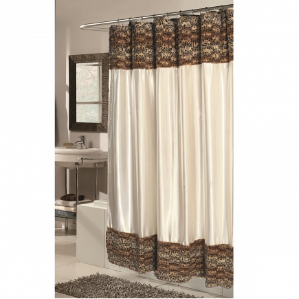 Шторка Carnation Home Fashions Shower Curtains Zuri Leopard Wave Fur/Ivory FFSC-ZUR/08