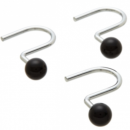 Набор из 12 крючков для шторки Carnation Home Fashions Hook Ball Type Black SLM-BAL/16