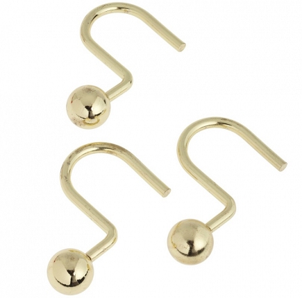 Набор из 12 крючков для шторки Carnation Home Fashions Hook Ball Type Brass SLM-BAL/64