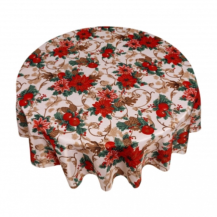 Кухонная скатерть 152х213 см Carnation Home Fashions Tablecloths Christmas Floral XFAB-84-CF
